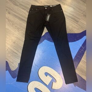 Serenade Men's Dark Black Skinny Jeans